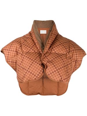 Celine Pre-Owned boléro matelassé à carreaux - Marron