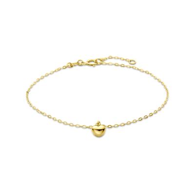 14k Gouden Armband met Hartje - Verstelbaar 16,5-18,5 cm, 1,1 mm
