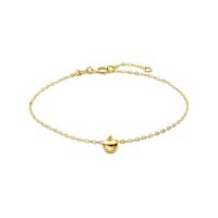 14k Gouden Armband met Hartje - Verstelbaar 16,5-18,5 cm, 1,1 mm