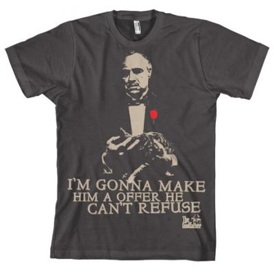 The Godfather Offer t-shirt - donkergrijs - voor heren - officiele merchandise - katoen
