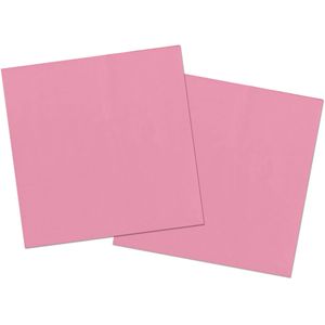 40x stuks servetten van papier roze 33 x 33 cm