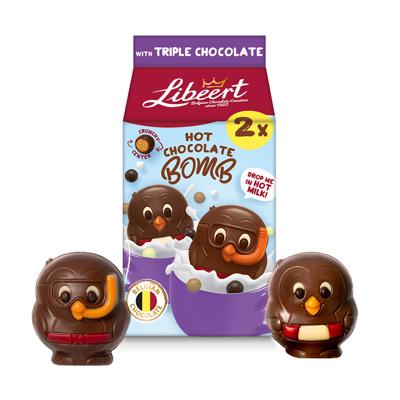 Libeert Cocoa Bomb Triple Chocolate - 2 chocoladefiguren - 80g