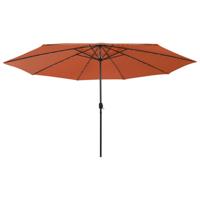 Parasol met LED-verlichting 400 cm terracottakleurig