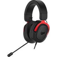 Asus TUF H3 Over Ear headset Gamen Kabel 7.1 Surround Zwart, Rood Volumeregeling, Microfoon uitschakelbaar (mute)