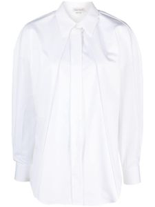 Alexander McQueen chemise en coton à plis - Blanc