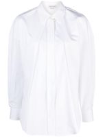 Alexander McQueen chemise en coton à plis - Blanc