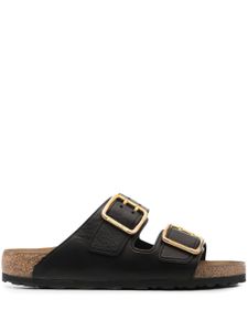 Birkenstock sandales en cuir à double brides - Noir