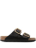 Birkenstock sandales en cuir à double brides - Noir - thumbnail