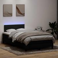 Boxspring met matras en LED fluweel zwart 120x210 cm
