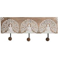 Wandkapstok Home ESPRIT Wit Zwart Natuurlijk Metaal Mangohout Boeddha 38 x 5 x 16 cm Wandkapstok Home ESPRIT Wit Zwart Natuurlijk Metaal Mangohout Boeddha 38 x 5 x 16 cm
