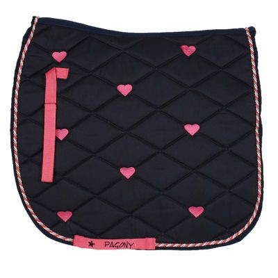 Pagony zadeldek Hearts donkerblauw maat:dr full