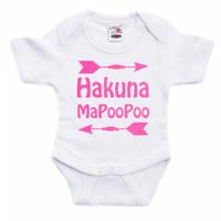 Baby rompertje - hakuna mapoopoo - roze - glitter - kraam cadeau - babyshower