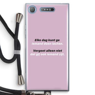 gij zijt ook iemand: Sony Xperia XZ1 Transparant Hoesje met koord