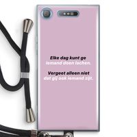 gij zijt ook iemand: Sony Xperia XZ1 Transparant Hoesje met koord