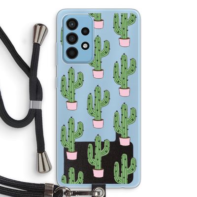 Cactus Lover: Samsung Galaxy A52 Transparant Hoesje met koord