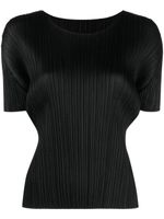 Pleats Please Issey Miyake t-shirt plissé à encolure ronde - Noir