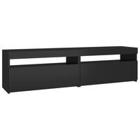 vidaXL Tv-meubelen 2 st met LED-verlichting 75x35x40 cm zwart - thumbnail