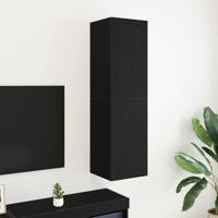 Wand TV-kast Zwart eiken 30.5 x 30 x 110 cm Bewerkt hout