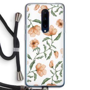 Peachy flowers: OnePlus 7 Pro Transparant Hoesje met koord