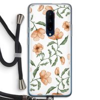 Peachy flowers: OnePlus 7 Pro Transparant Hoesje met koord