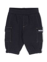 BOSS Kidswear pantalon de jogging à logo brodé - Bleu - thumbnail