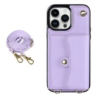 iPhone 11 Pro hoesje - Backcover - Koord - Pasjeshouder - Portemonnee - Kunstleer - Paars