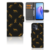 Telefoonhoesje met Pasjes voor OPPO Reno8 Leopards