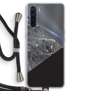 Combinatie marmer: Oppo A91 Transparant Hoesje met koord