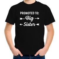 Promoted to big sister cadeau t-shirt zwart meisjes / kinderen - Grote zus shirt - thumbnail