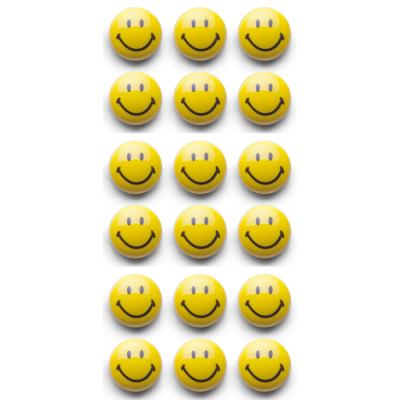 Zeller Magneten Smile / Emoticon - 18x - kunststof - 3 cm - koelkast / whiteboard