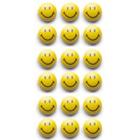 Zeller Magneten Smile / Emoticon - 18x - kunststof - 3 cm - koelkast / whiteboard