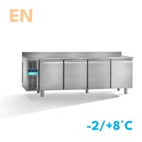 Dieptekoelwerkbank | 4 deurs EN | werkblad met opstaande rand | remote