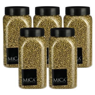 Mica Decorations decoratie stenen/granulaat - 5x - 650ml - goud - hobby steentjes
