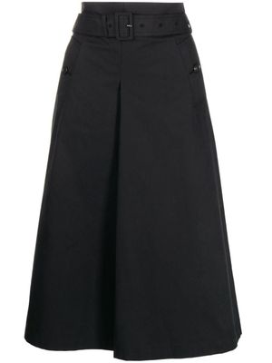 Goen.J jupe trapèze à taille haute ceinturée - Noir