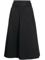 Goen.J jupe trapèze à taille haute ceinturée - Noir Goen.J jupe trapèze à taille haute ceinturée - Noir