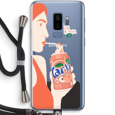 Peach please!: Samsung Galaxy S9 Plus Transparant Hoesje met koord