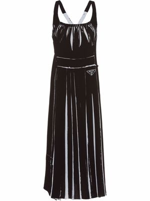 Prada robe imprimée à design sans manches - Noir
