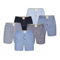 Phil & Co Phil & Co 6-Pack Geweven Wijde Boxershorts Heren Multipack 6-Pack - thumbnail