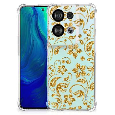 OPPO Reno8 Case Gouden Bloemen OPPO Reno8 Case Gouden Bloemen