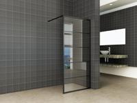 Wiesbaden Horizon inloopdouche mat zwart raster 90 cm 8 mm Nano