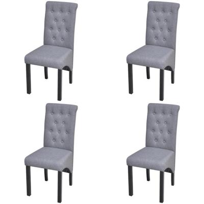 Eetkamerstoelen 4 st stof lichtgrijs