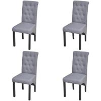 Eetkamerstoelen 4 st stof lichtgrijs