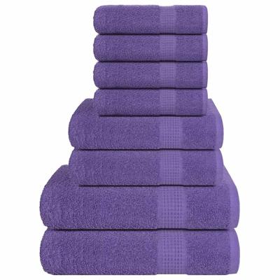 8-delige Handdoekenset 360 g/m 100% katoen paars