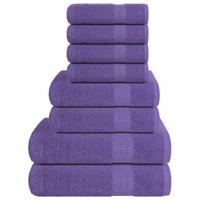 8-delige Handdoekenset 360 g/m 100% katoen paars