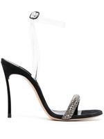 Casadei sandales Stratosphere 110 mm à ornements en cristal - Noir