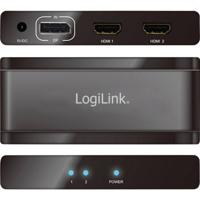 LogiLink 2 poorten DisplayPort-splitter 3840 x 2160 Pixel Zwart - thumbnail