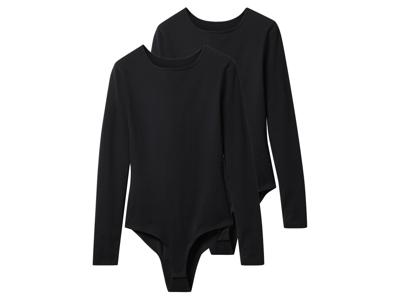 esmara Set van 2 dames body&apos;s (Zwart, L (44/46))