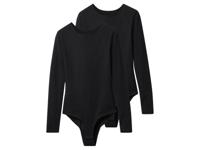 esmara Set van 2 dames body&apos;s (Zwart, L (44/46))