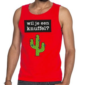 Wil je een Knuffel tekst tanktop / mouwloos shirt rood