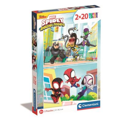 Clementoni spidey and his amazing friends puzzel 2 x 20 stukjes